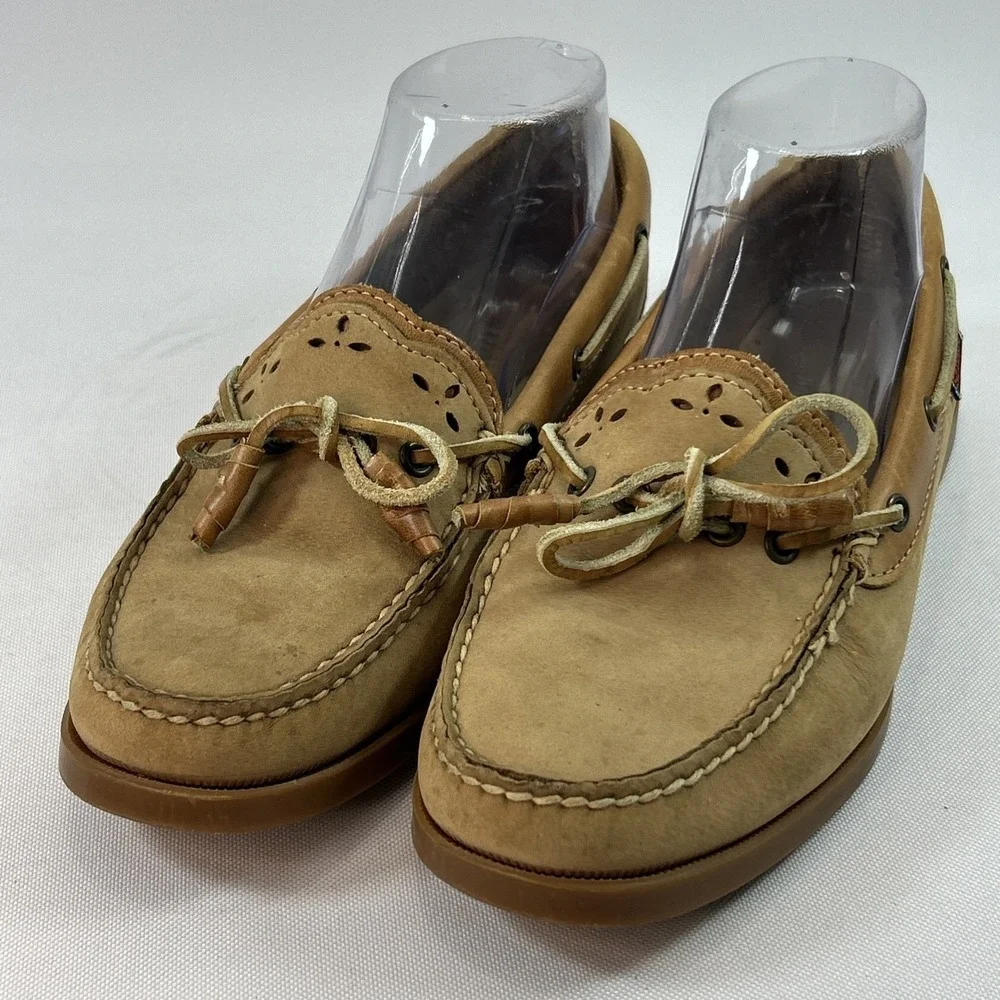 Sebago Docksides Women's Size 7.5M Brown Leather Boat Shoes Loafers